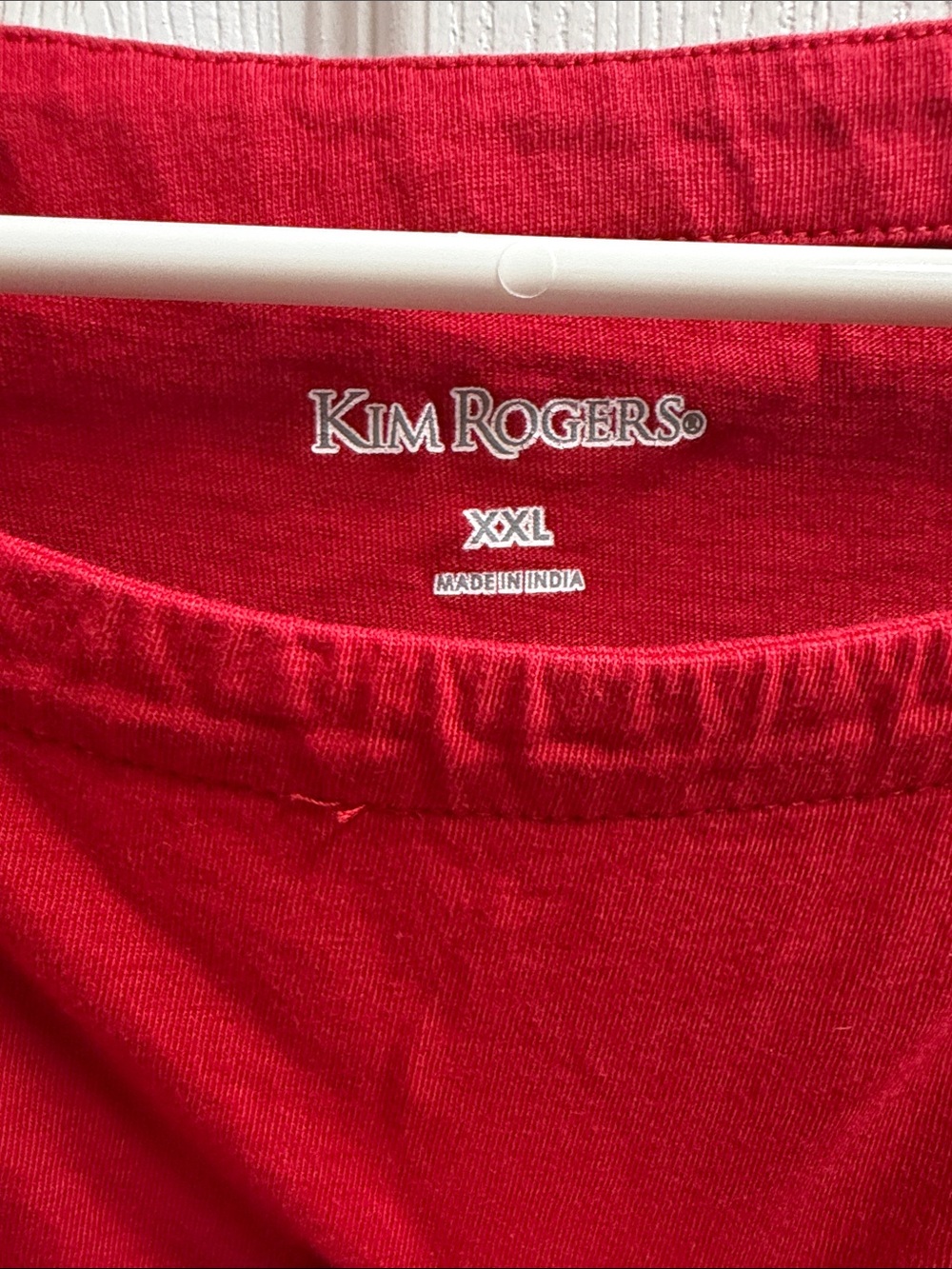 Kim Rogers Red Short Sleeve Tee with Crochet Sleeve Detail - Picture 2 of 9
